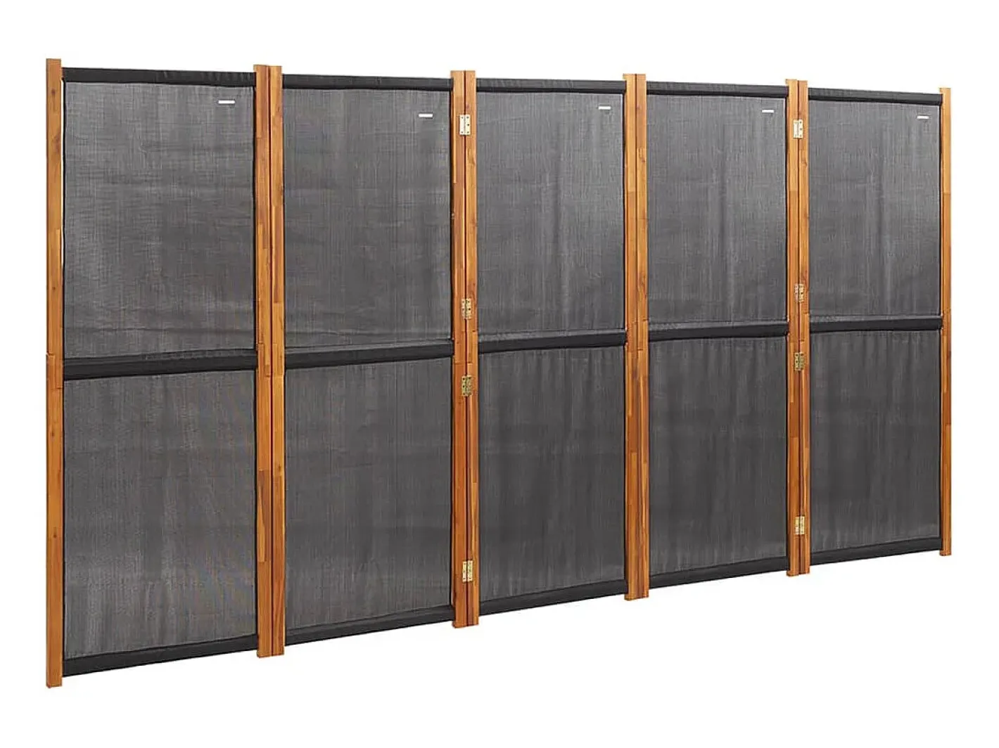 Biombo-Biombo divisor de 5 paneles 350x180 cm ES831859 Negro