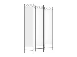Biombo divisor de 5 paneles de tela 200x220 cm ES356706 Blanco Sale