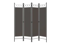 Biombo divisor de 4 paneles 160x180 cm ES362529 Gris antracita Best