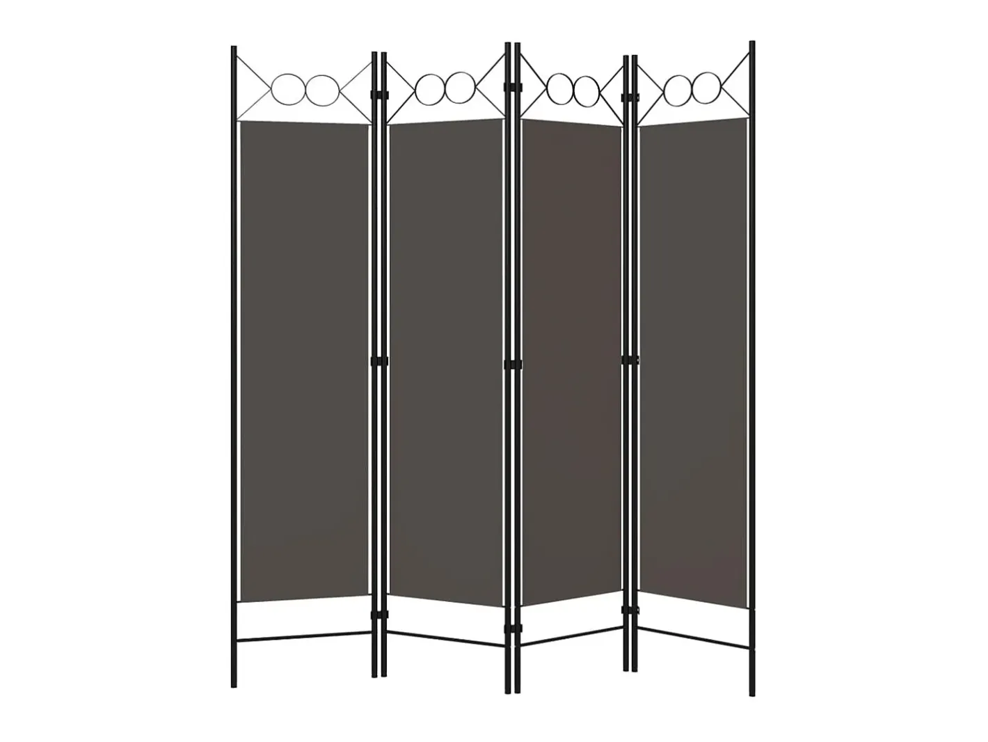 Biombo divisor de 4 paneles 160x180 cm ES362529 Gris antracita Best