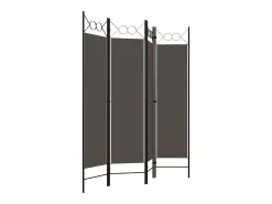 Biombo divisor de 4 paneles 160x180 cm ES362529 Gris antracita Best