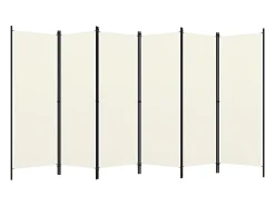 Biombo-Biombo divisor de 6 paneles 300x180 cm ES612751 Blanco