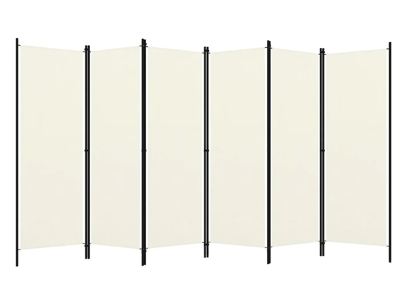 Biombo-Biombo divisor de 6 paneles 300x180 cm ES612751 Blanco