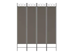 Best Biombo divisor de 4 paneles de tela 160x220 cm ES122284 Gris antracita