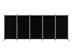 Biombo divisor de 5 paneles de tela 433x180 cm ES107272 Negro Online