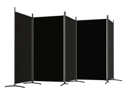 Biombo divisor de 5 paneles de tela 433x180 cm ES107272 Negro Online