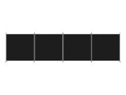 Biombo-Biombo divisor de 4 paneles de tela 698x180 cm ES577197 Negro