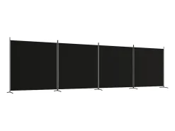 Biombo-Biombo divisor de 4 paneles de tela 698x180 cm ES577197 Negro