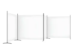 Hot Biombo divisor de 4 paneles de tela 698x180 cm ES434956 Blanco