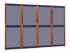 New Biombo divisor de 4 paneles oscuro 280x180 cm ES345829 Azul