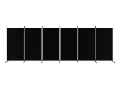 Best Biombo divisor de 6 paneles de tela 520x180 cm ES965211 Negro