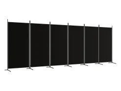 Best Biombo divisor de 6 paneles de tela 520x180 cm ES965211 Negro