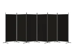 Best Biombo divisor de 6 paneles de tela 520x180 cm ES965211 Negro