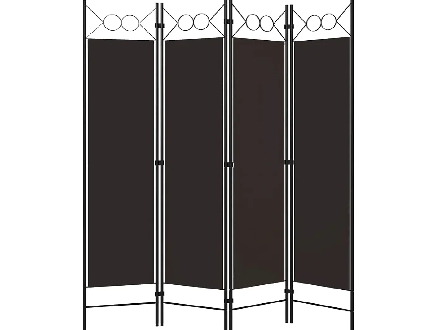 Biombo divisor de 4 paneles marrón 160x180 cm ES180349 Marru00f3n