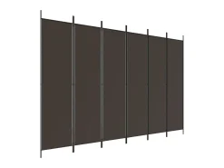 Biombo-Biombo divisor de 6 paneles de tela marrón 300x200 cm ES106791 Marru00f3n