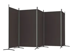 Biombo-Biombo divisor de 5 paneles de tela marrón 433x180 cm ES921852 Marru00f3n