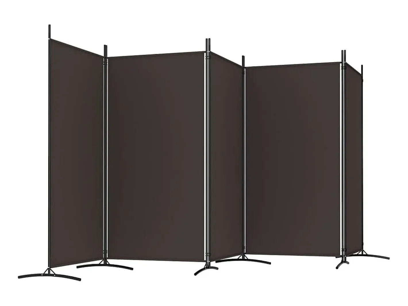 Biombo-Biombo divisor de 5 paneles de tela marrón 433x180 cm ES921852 Marru00f3n