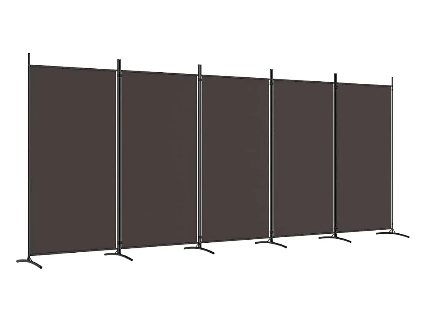 Biombo-Biombo divisor de 5 paneles de tela marrón 433x180 cm ES921852 Marru00f3n