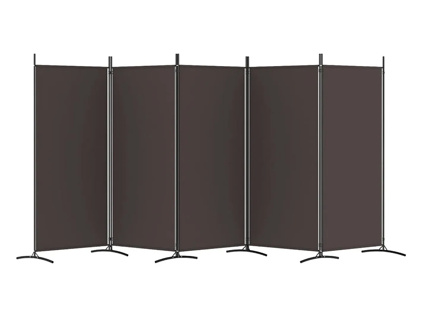 Biombo-Biombo divisor de 5 paneles de tela marrón 433x180 cm ES921852 Marru00f3n