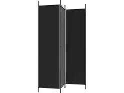 Biombo divisor de 3 paneles de tela 150x200 cm ES844330 Negro Sale