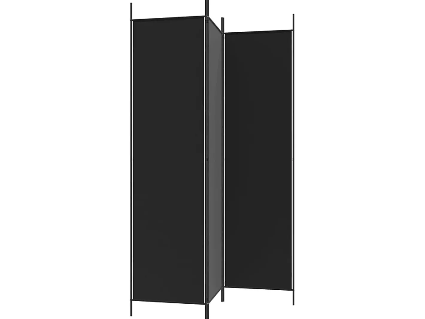 Biombo divisor de 3 paneles de tela 150x200 cm ES844330 Negro Sale