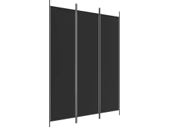 Biombo divisor de 3 paneles de tela 150x200 cm ES844330 Negro Sale