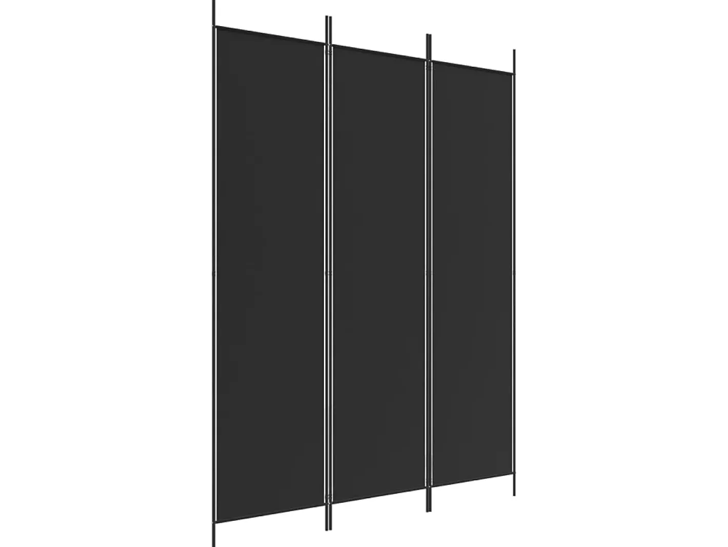 Biombo divisor de 3 paneles de tela 150x200 cm ES844330 Negro Sale