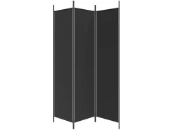 Biombo divisor de 3 paneles de tela 150x200 cm ES844330 Negro Sale