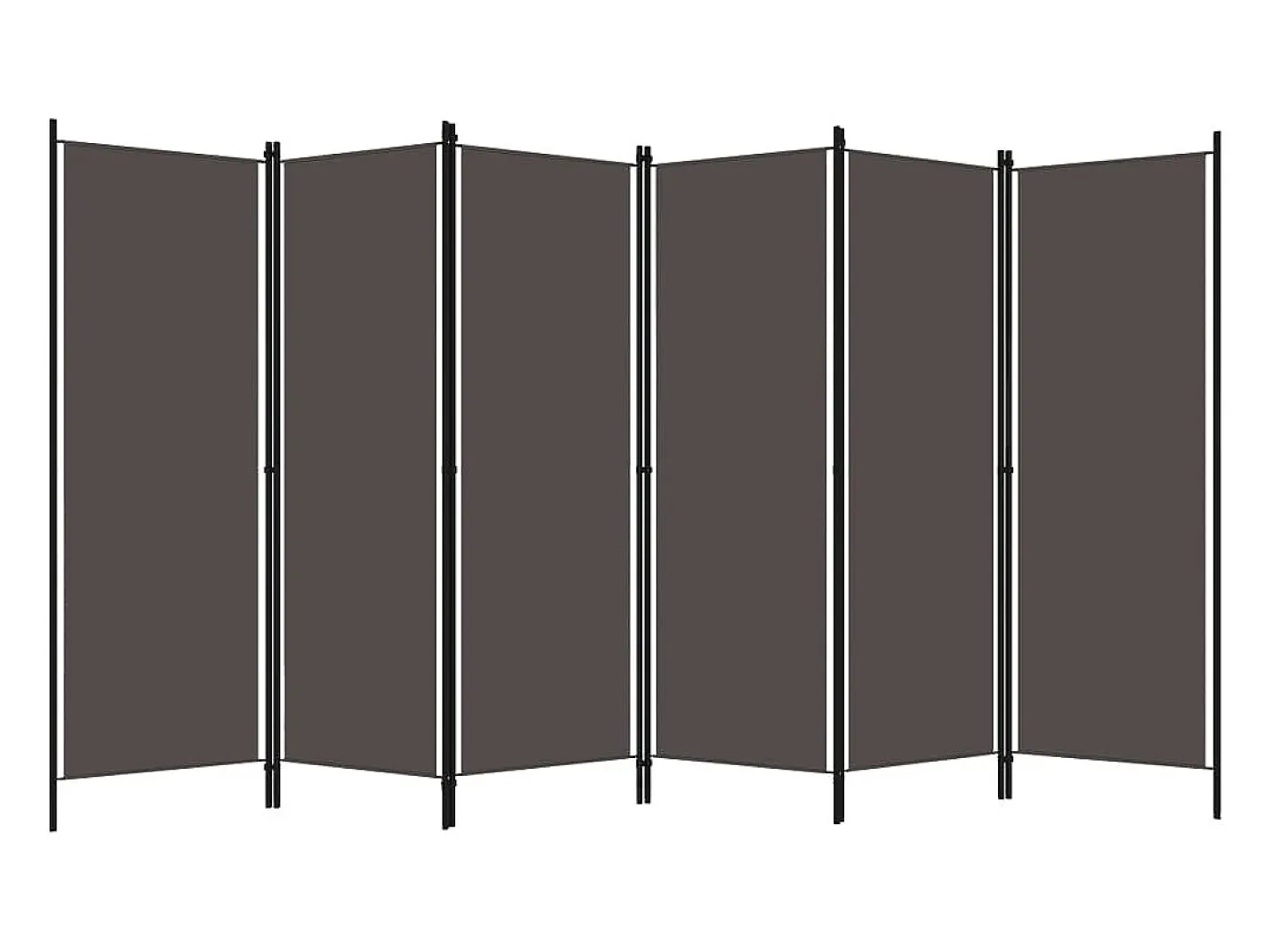 Clearance Biombo divisor de 6 paneles 300x180 cm ES452576 Gris antracita