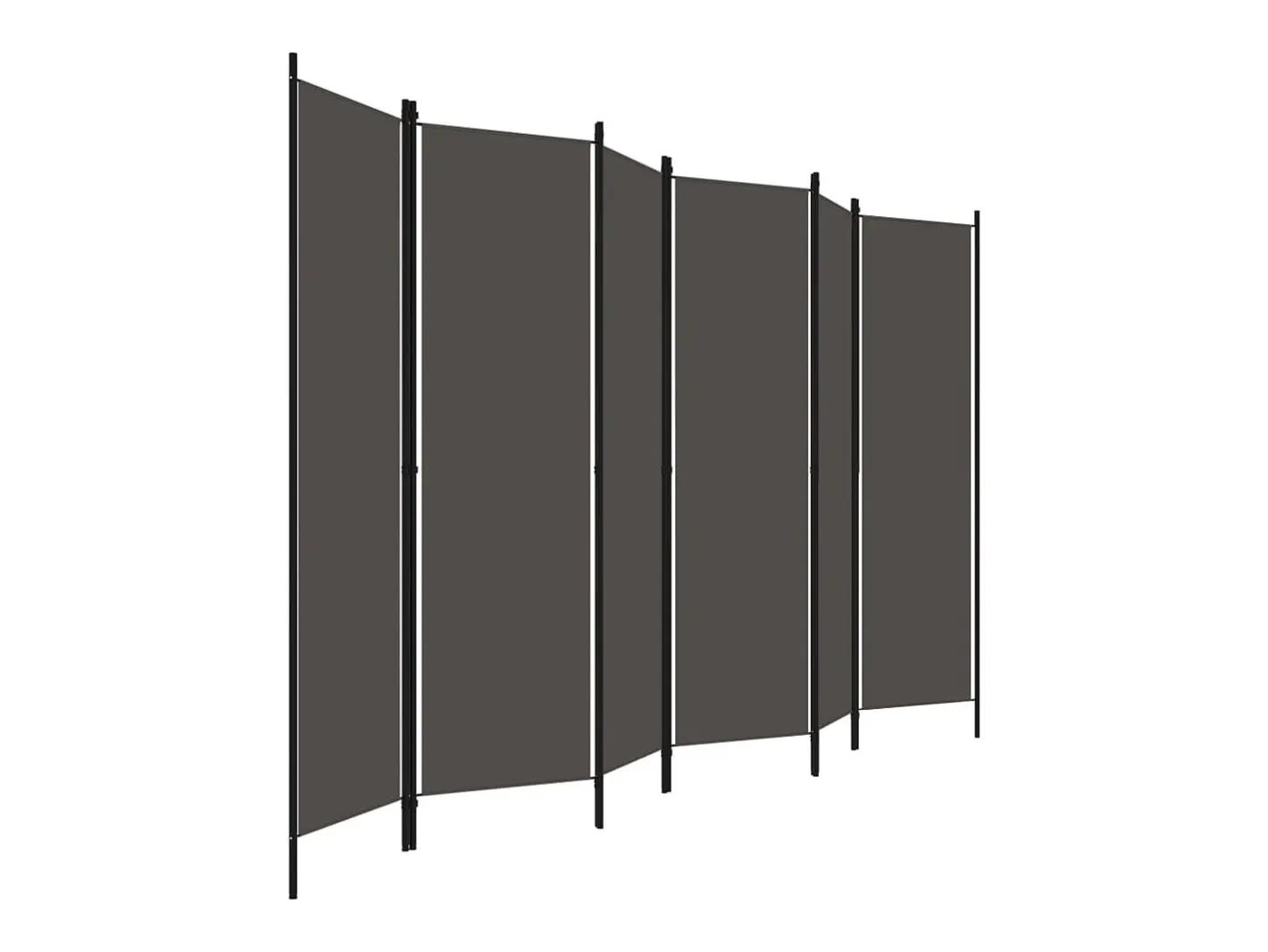 Clearance Biombo divisor de 6 paneles 300x180 cm ES452576 Gris antracita
