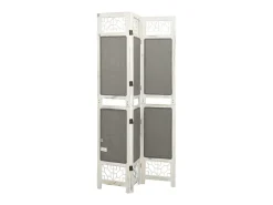 Biombo divisor de 3 paneles de tela 105x165 cm ES538932 Gris Online