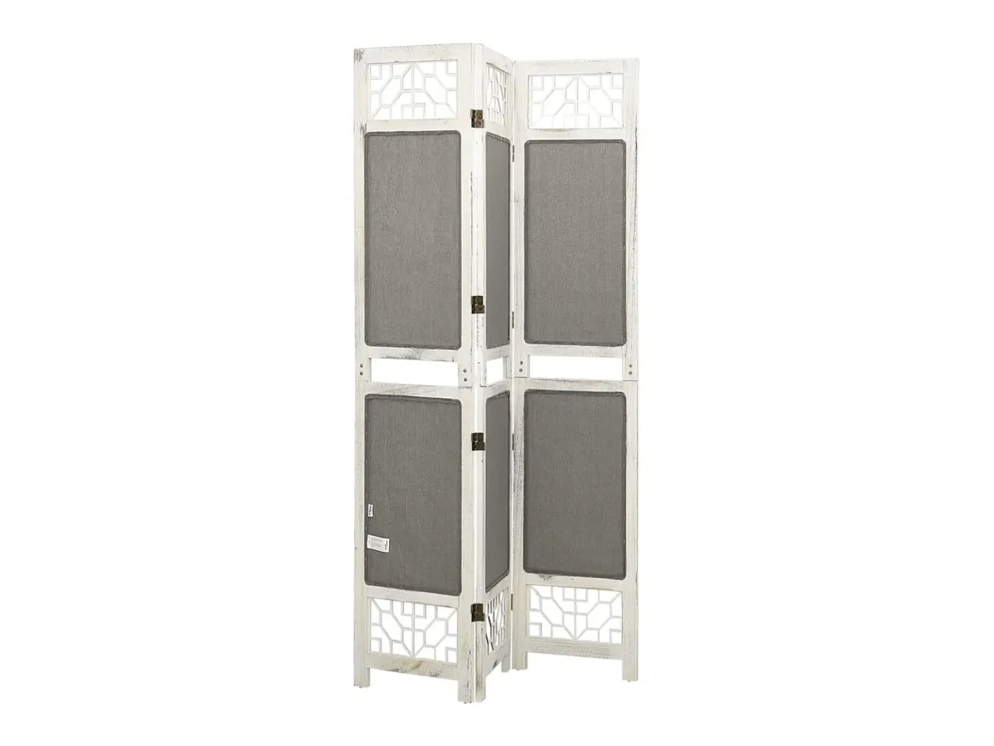 Biombo divisor de 3 paneles de tela 105x165 cm ES538932 Gris Online