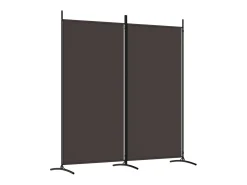 Biombo-Biombo divisor de 2 paneles de tela marrón 175x180 cm ES904130 Marru00f3n