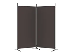 Biombo-Biombo divisor de 2 paneles de tela marrón 175x180 cm ES904130 Marru00f3n