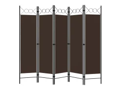 Biombo divisor de 5 paneles marrón 200x180 cm ES148710 Marru00f3n Online