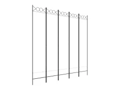 Biombo-Biombo divisor de 5 paneles de tela 200x200 cm ES741652 Blanco