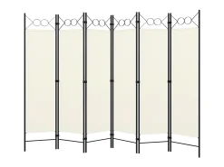 Biombo divisor de 6 paneles 240x180 cm ES233203 Blanco