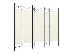 Biombo divisor de 6 paneles 240x180 cm ES233203 Blanco