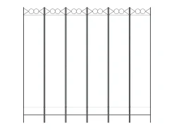 Clearance Biombo divisor de 6 paneles de tela 240x220 cm ES681456 Blanco