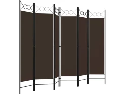 Best Biombo divisor de 6 paneles marrón 240x180 cm ES403632 Marru00f3n