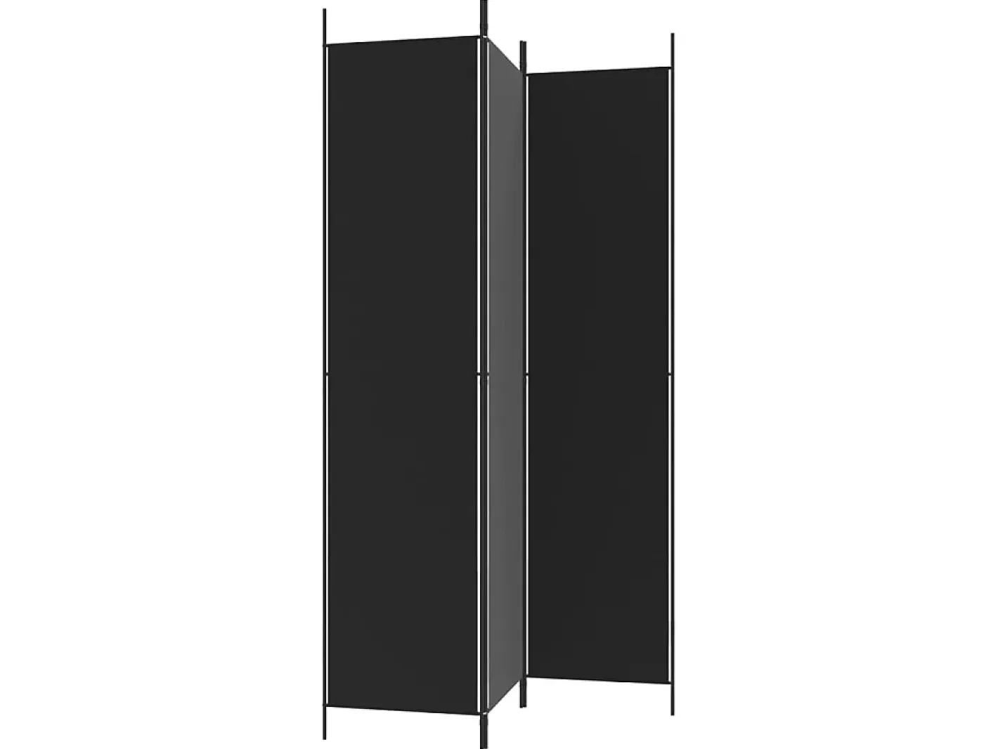 Biombo divisor de 3 paneles de tela 150x220 cm ES903831 Negro Outlet
