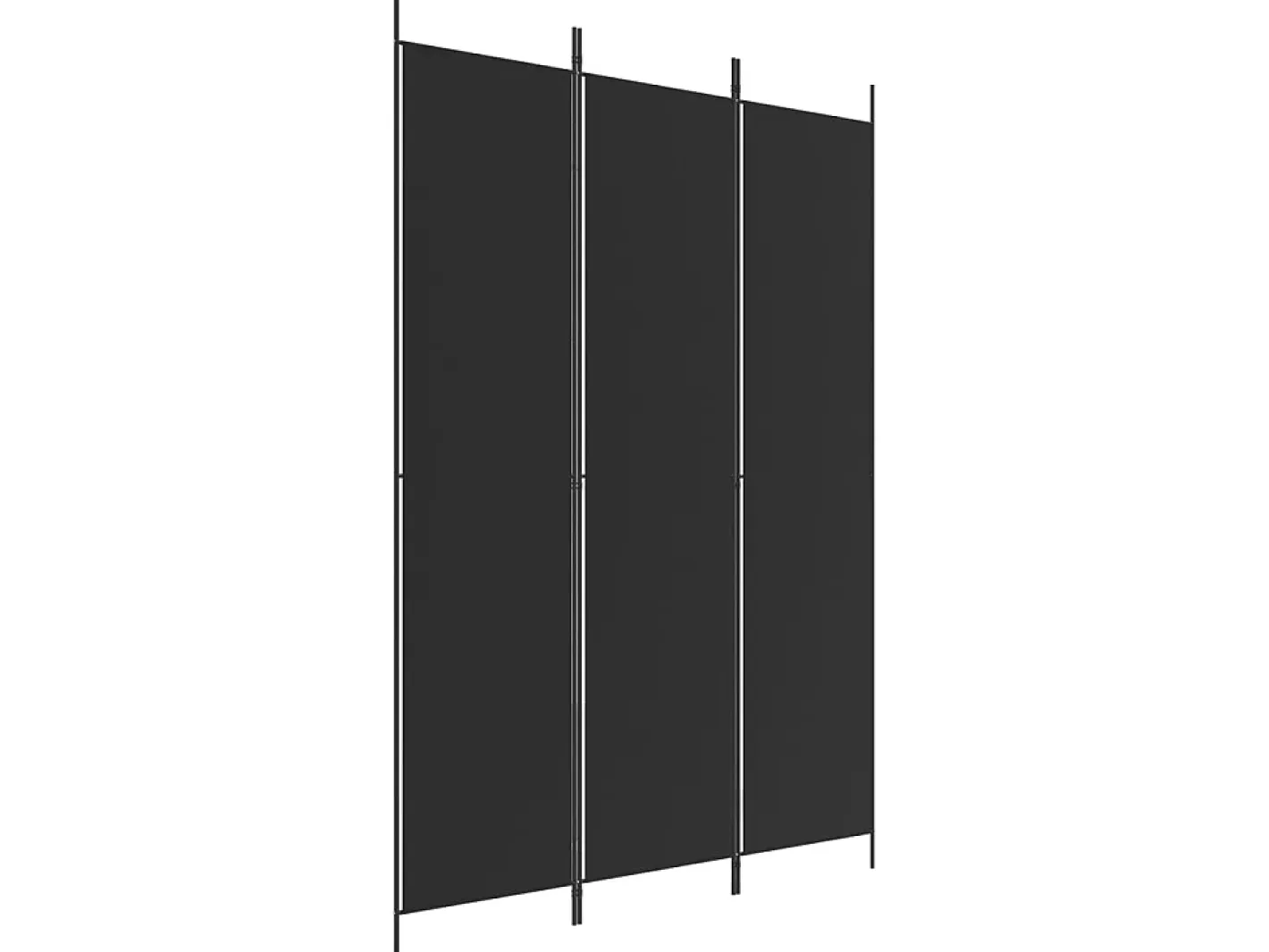 Biombo divisor de 3 paneles de tela 150x220 cm ES903831 Negro Outlet