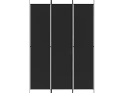 Biombo divisor de 3 paneles de tela 150x220 cm ES903831 Negro Outlet