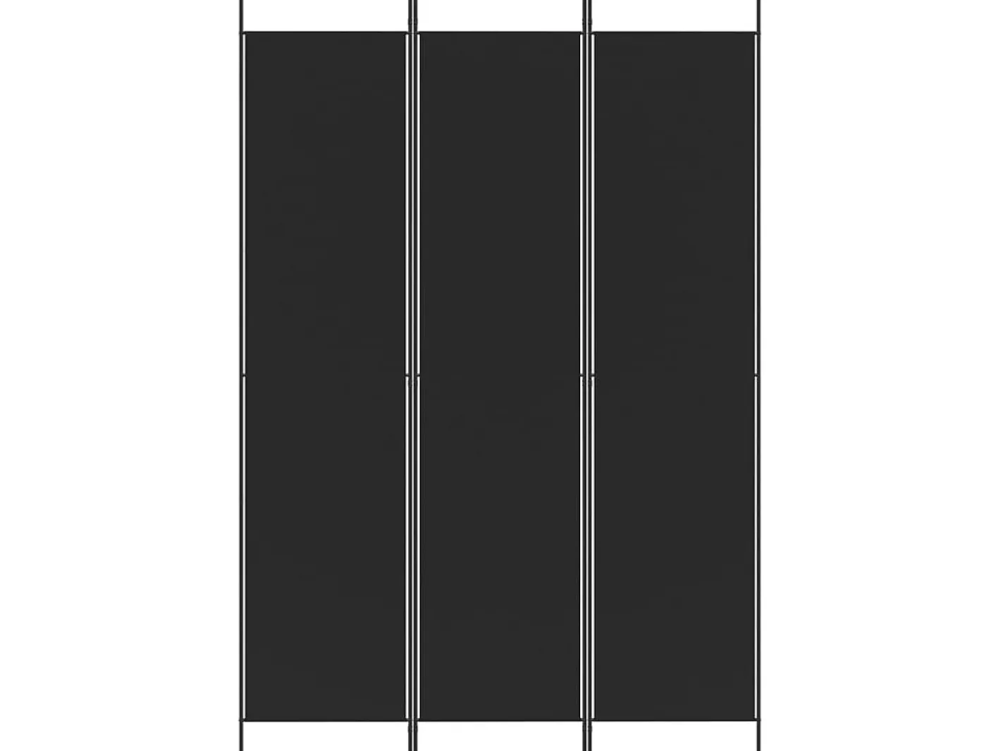 Biombo divisor de 3 paneles de tela 150x220 cm ES903831 Negro Outlet