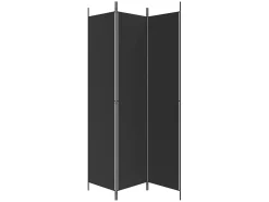 Biombo divisor de 3 paneles de tela 150x220 cm ES903831 Negro Outlet