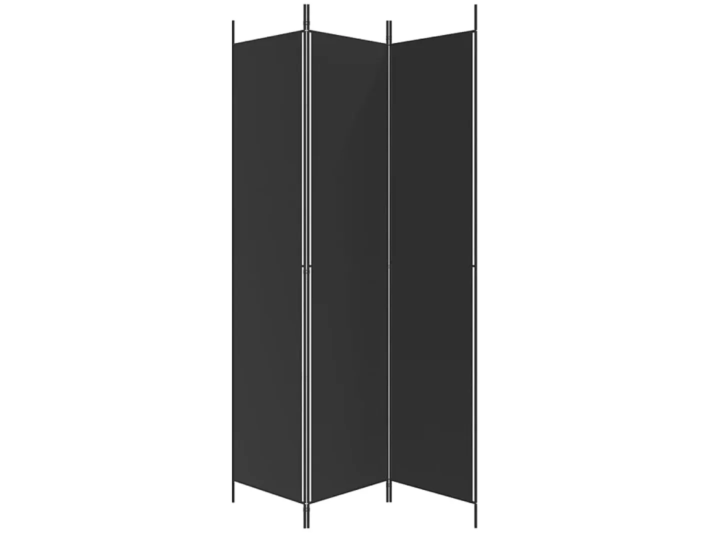 Biombo divisor de 3 paneles de tela 150x220 cm ES903831 Negro Outlet