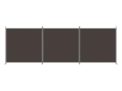 Biombo divisor de 3 paneles de tela marrón 525x180 cm ES564355 Marru00f3n New