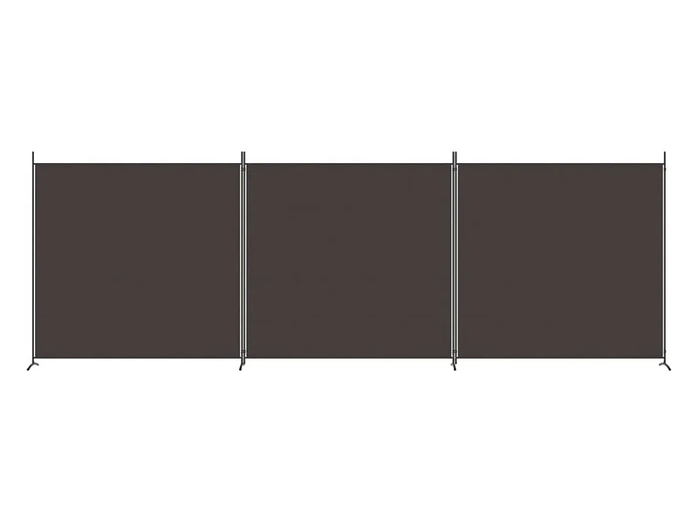Biombo divisor de 3 paneles de tela marrón 525x180 cm ES564355 Marru00f3n New
