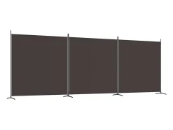 Biombo divisor de 3 paneles de tela marrón 525x180 cm ES564355 Marru00f3n New