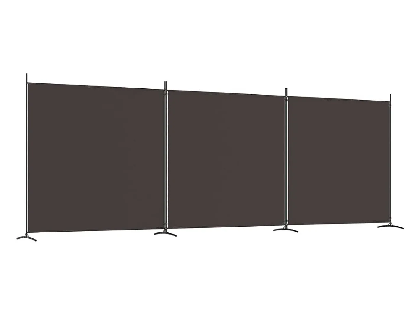 Biombo divisor de 3 paneles de tela marrón 525x180 cm ES564355 Marru00f3n New